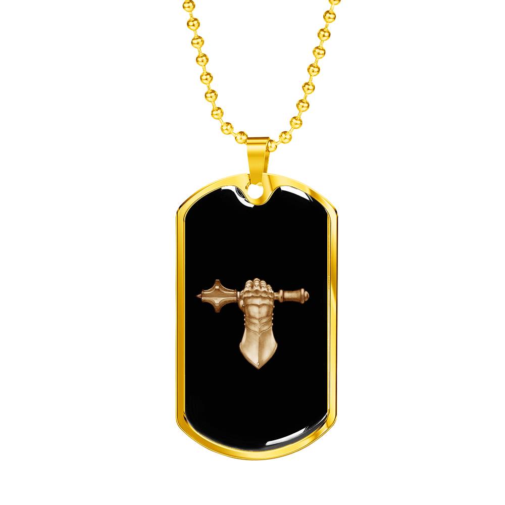 Ukrainian Tank Forces - 18k Gold Finished Luxury Dog Tag Necklace