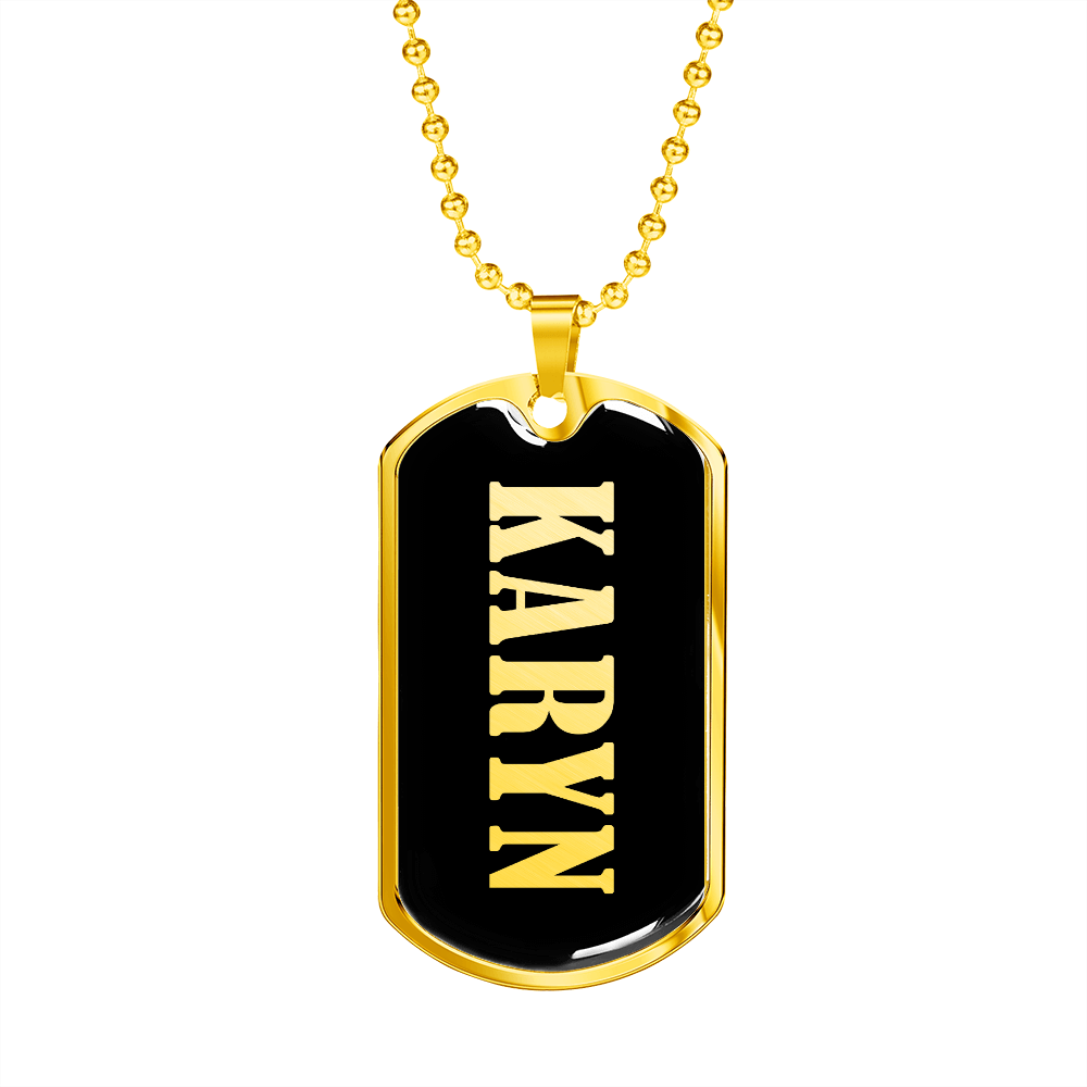 Karyn v02 - 18k Gold Finished Luxury Dog Tag Necklace