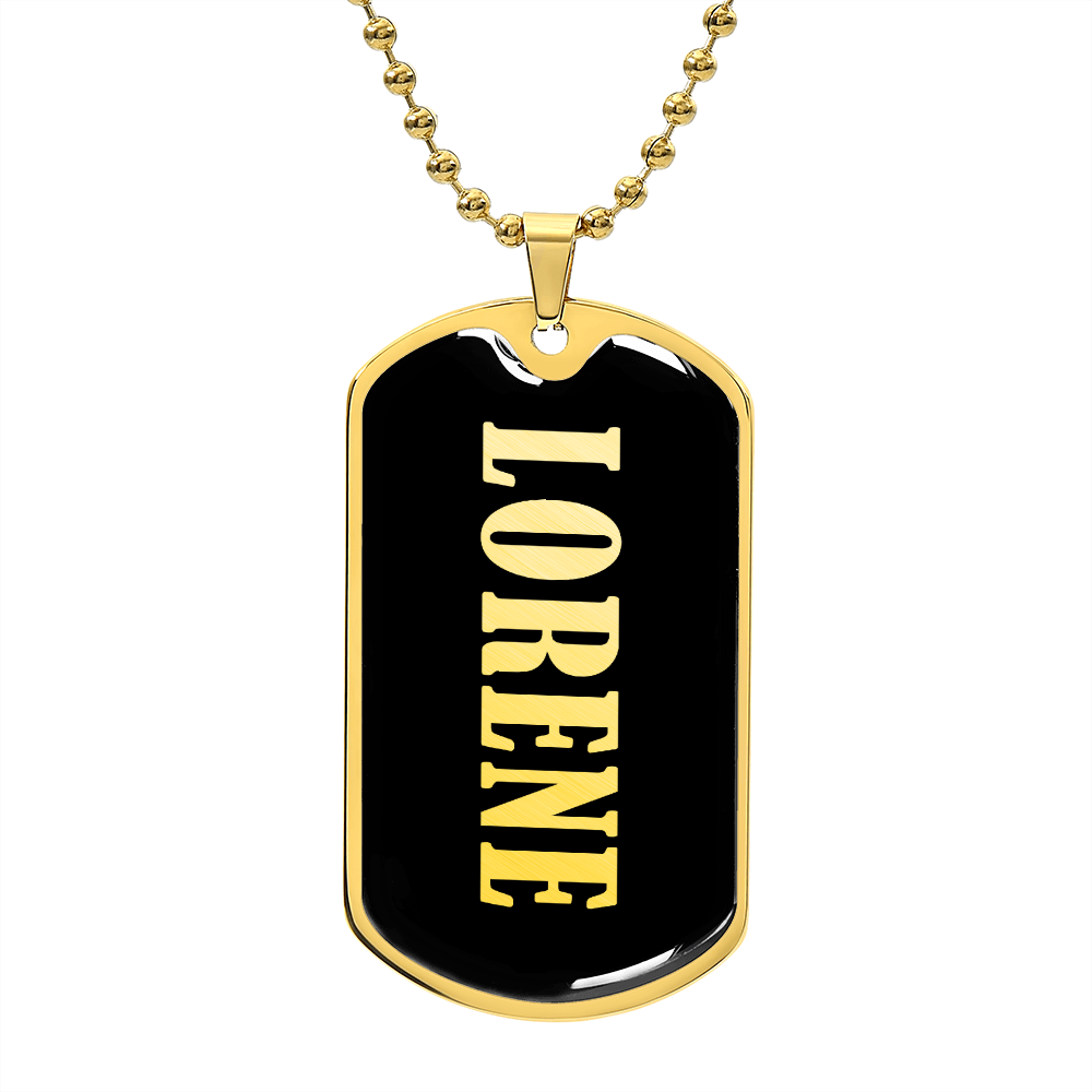 Lorene v02 - 18k Gold Finished Luxury Dog Tag Necklace