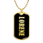 Lorene v02 - 18k Gold Finished Luxury Dog Tag Necklace