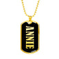 Annie v02 - 18k Gold Finished Luxury Dog Tag Necklace