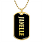 Janelle v02 - 18k Gold Finished Luxury Dog Tag Necklace