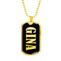 Gina v02 - 18k Gold Finished Luxury Dog Tag Necklace