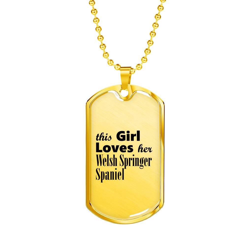 Welsh Springer Spaniel - 18k Gold Finished Luxury Dog Tag Necklace
