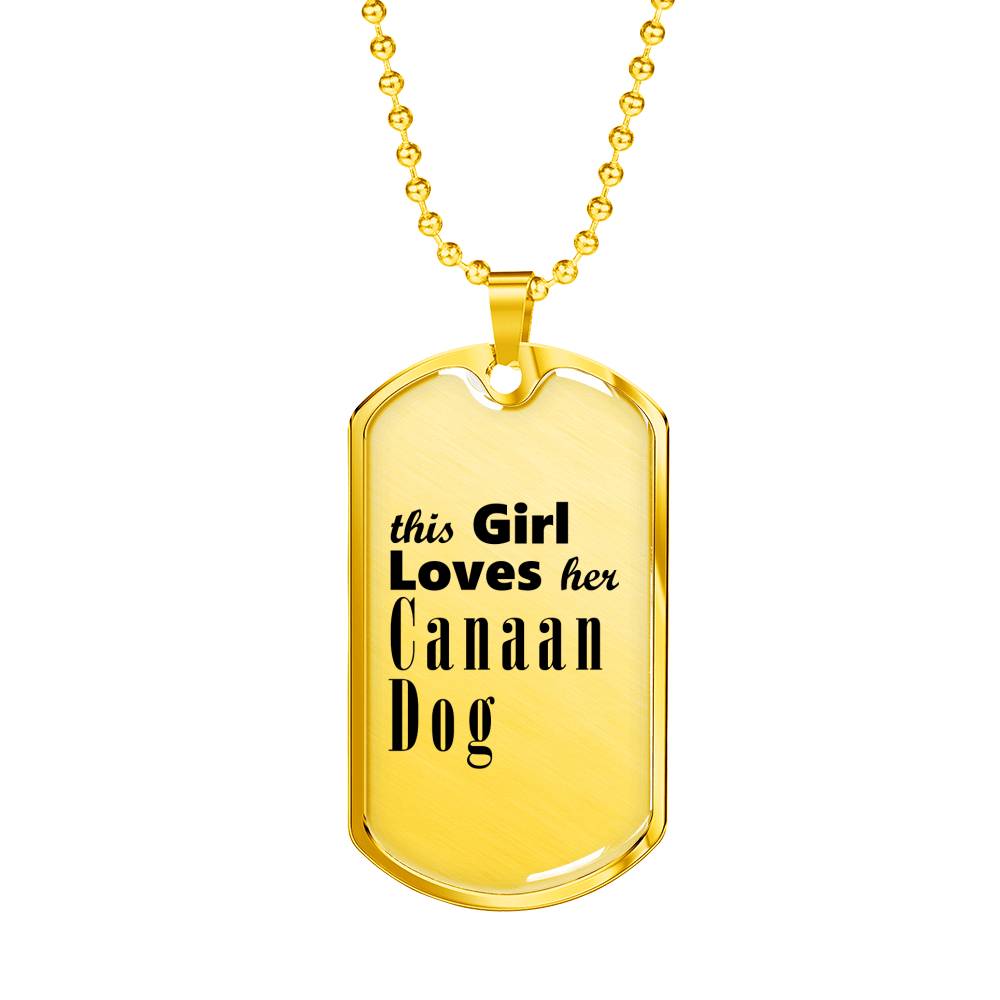 Canaan Dog - 18k Gold Finished Luxury Dog Tag Necklace