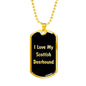 Love My Scottish Deerhound v5 - 18k Gold Finished Luxury Dog Tag Necklace