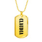 Claudia v01 - 18k Gold Finished Luxury Dog Tag Necklace