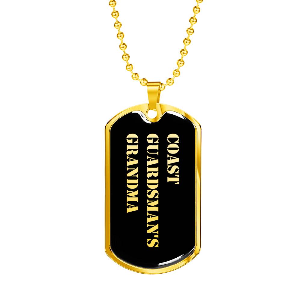 Coast Guardsman's Grandma v2 - 18k Gold Finished Luxury Dog Tag Necklace