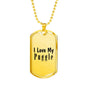 Love My Puggle - 18k Gold Finished Luxury Dog Tag Necklace