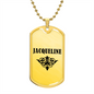 Jacqueline v01a - 18k Gold Finished Luxury Dog Tag Necklace