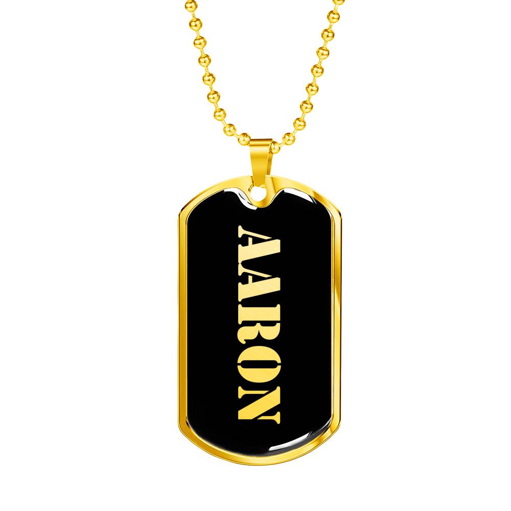 Aaron v2 - 18k Gold Finished Luxury Dog Tag Necklace