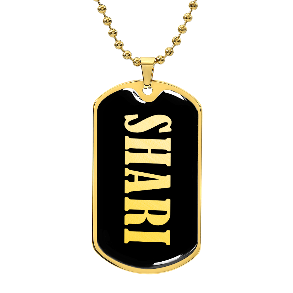 Shari v02 - 18k Gold Finished Luxury Dog Tag Necklace