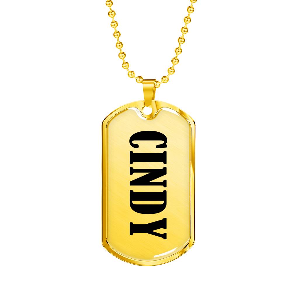 Cindy v01 - 18k Gold Finished Luxury Dog Tag Necklace