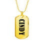 Cindy v01 - 18k Gold Finished Luxury Dog Tag Necklace