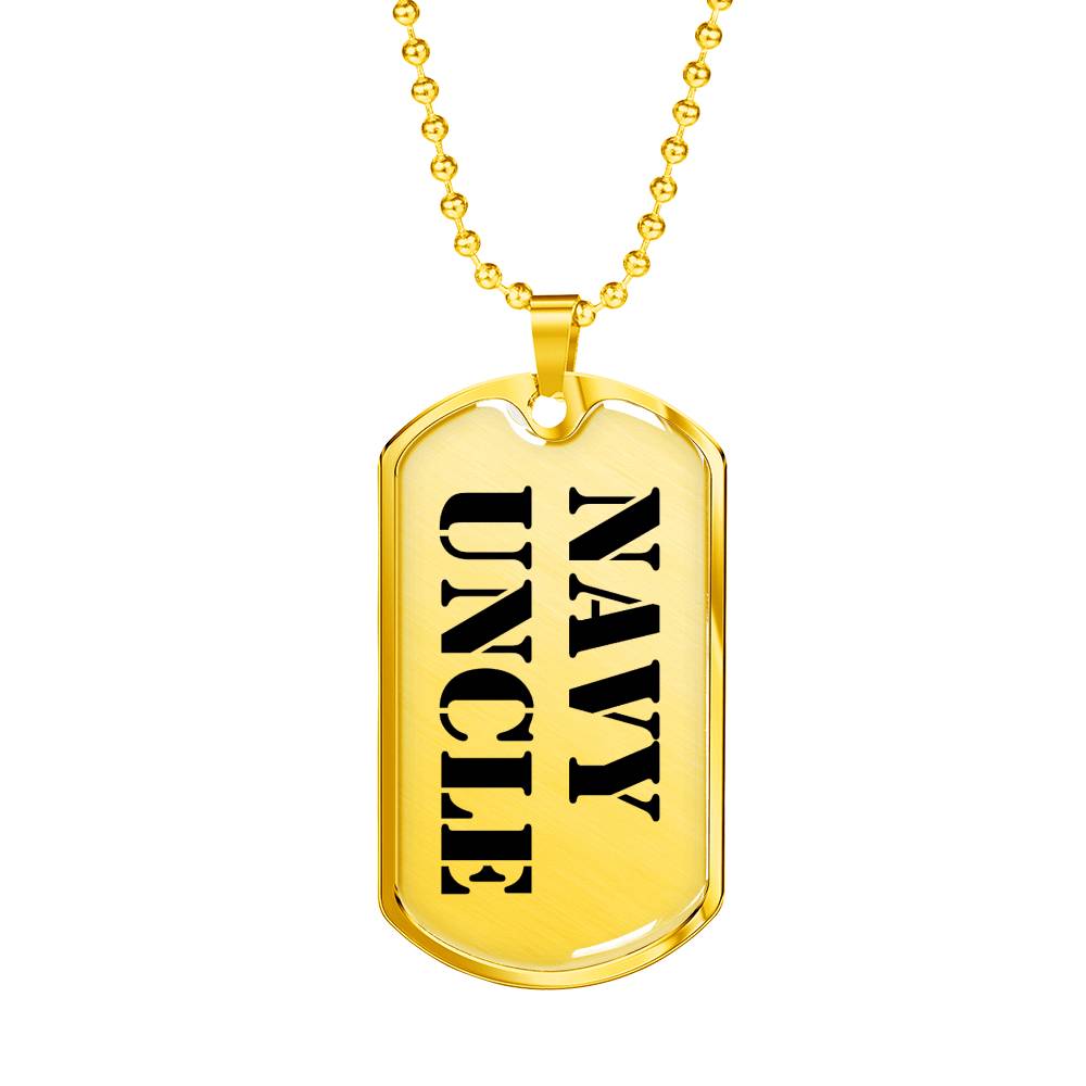 Navy Uncle - 18k Gold Finished Luxury Dog Tag Necklace