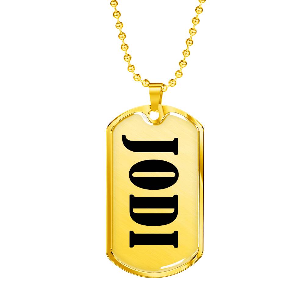 Jodi v01 - 18k Gold Finished Luxury Dog Tag Necklace