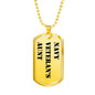 Navy Veteran's Aunt - 18k Gold Finished Luxury Dog Tag Necklace