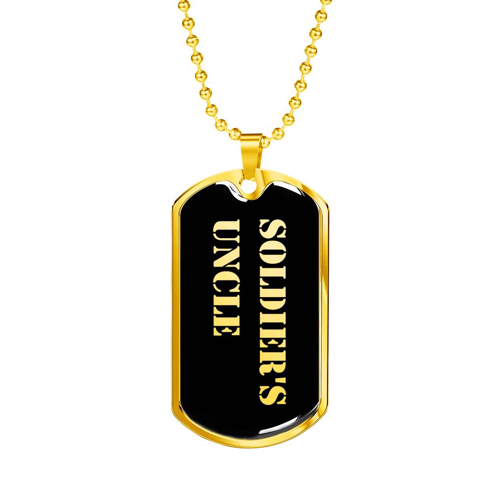 Soldier's Uncle v2 - 18k Gold Finished Luxury Dog Tag Necklace
