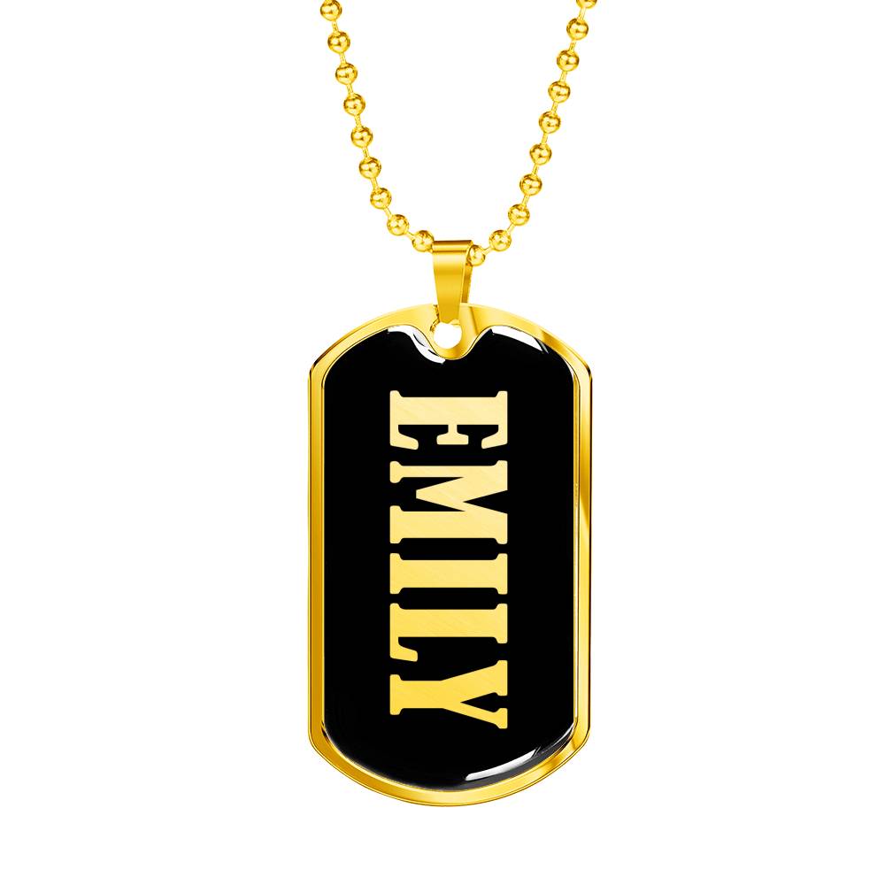 Emily v02 - 18k Gold Finished Luxury Dog Tag Necklace