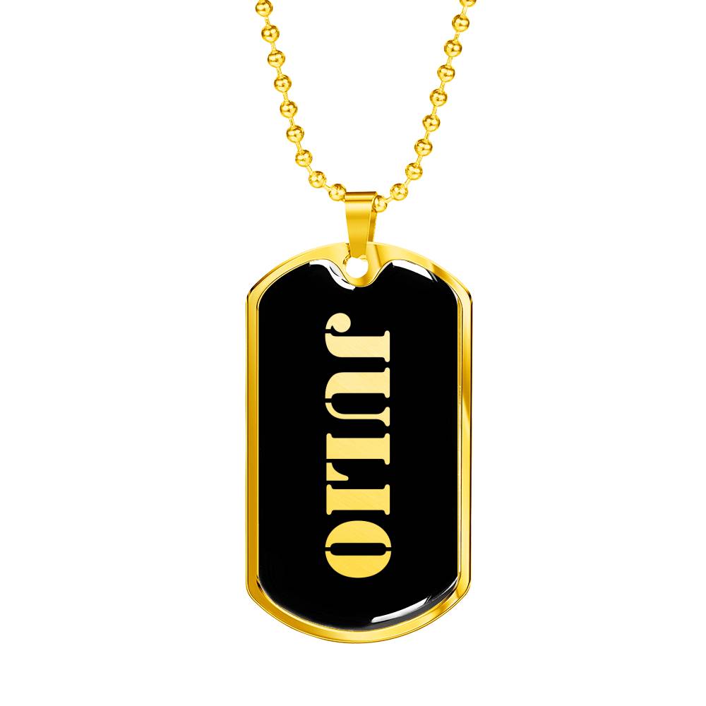 Julio v2 - 18k Gold Finished Luxury Dog Tag Necklace