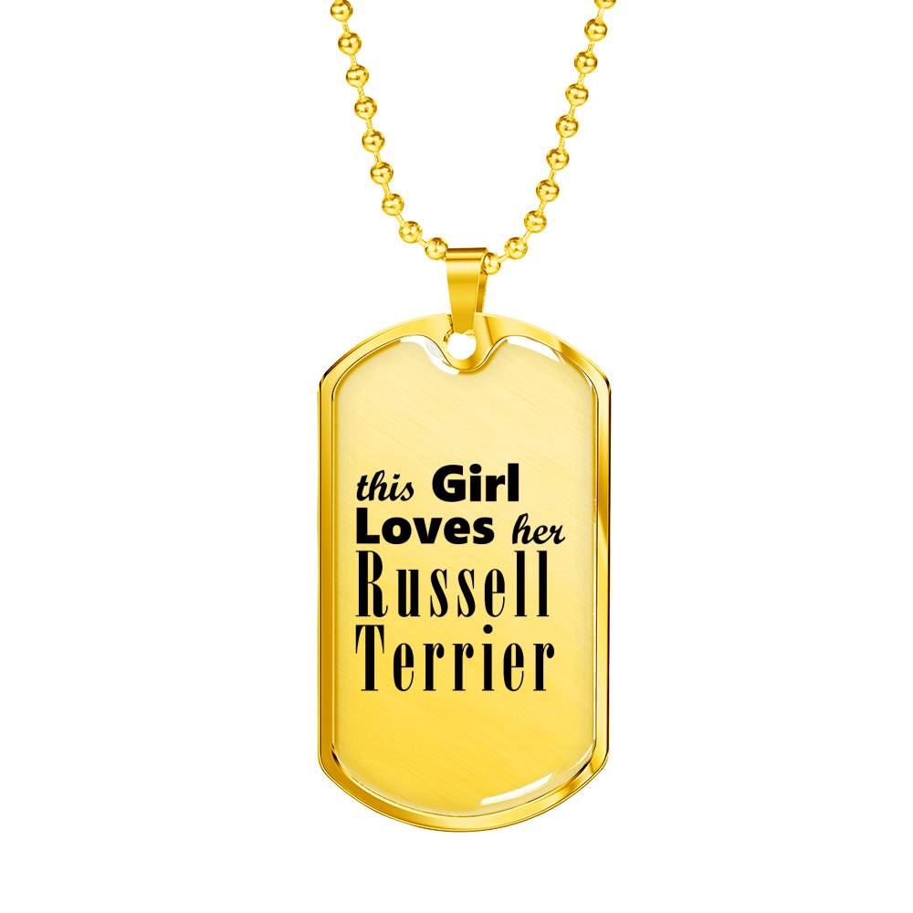 Russell Terrier - 18k Gold Finished Luxury Dog Tag Necklace