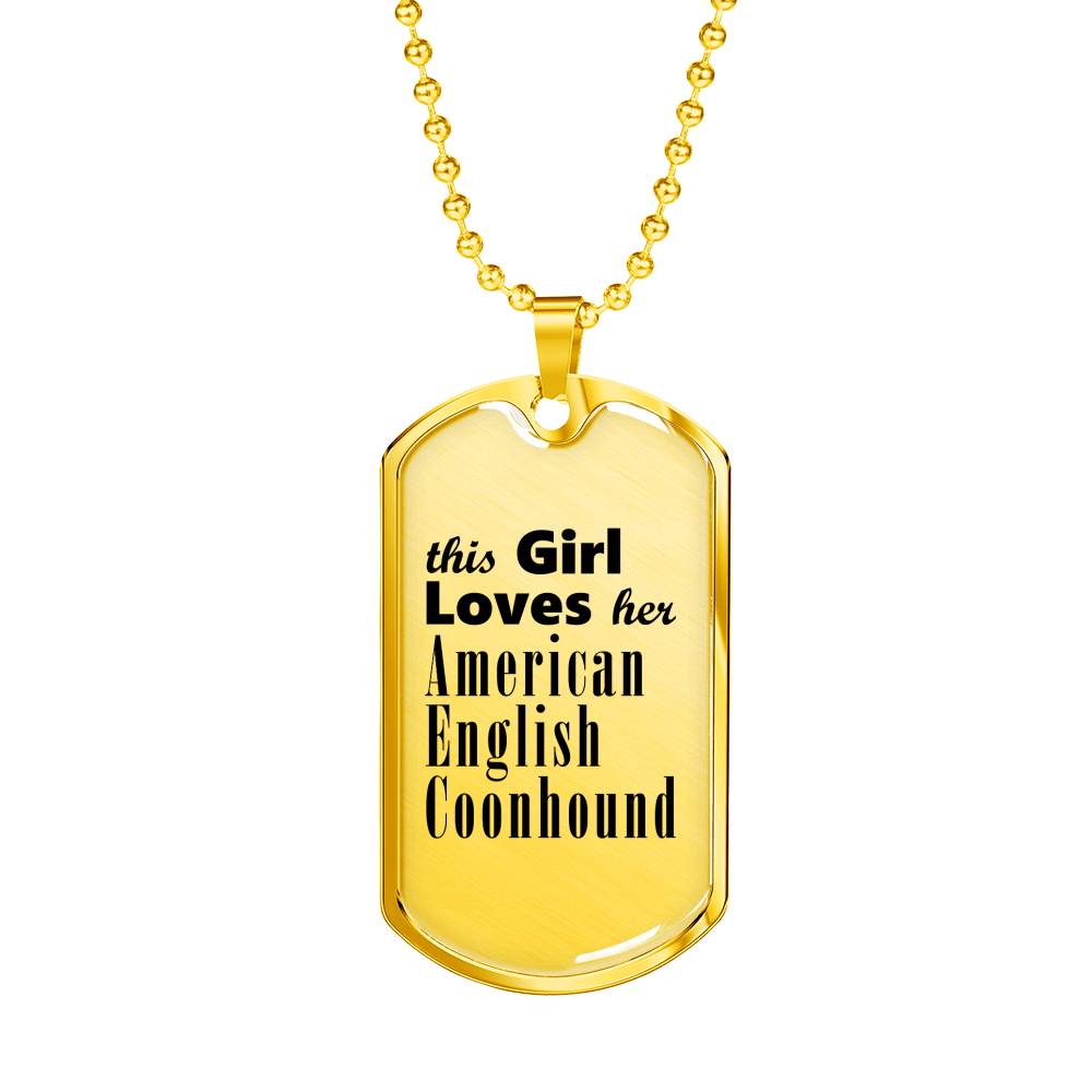 American English Coonhound - 18k Gold Finished Luxury Dog Tag Necklace
