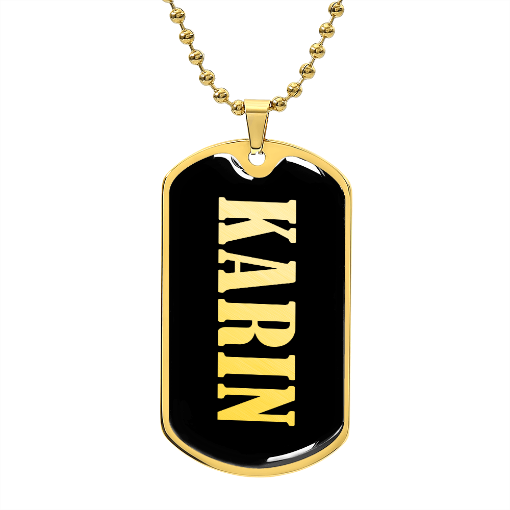 Karin v02 - 18k Gold Finished Luxury Dog Tag Necklace