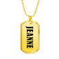 Jeanne v01 - 18k Gold Finished Luxury Dog Tag Necklace