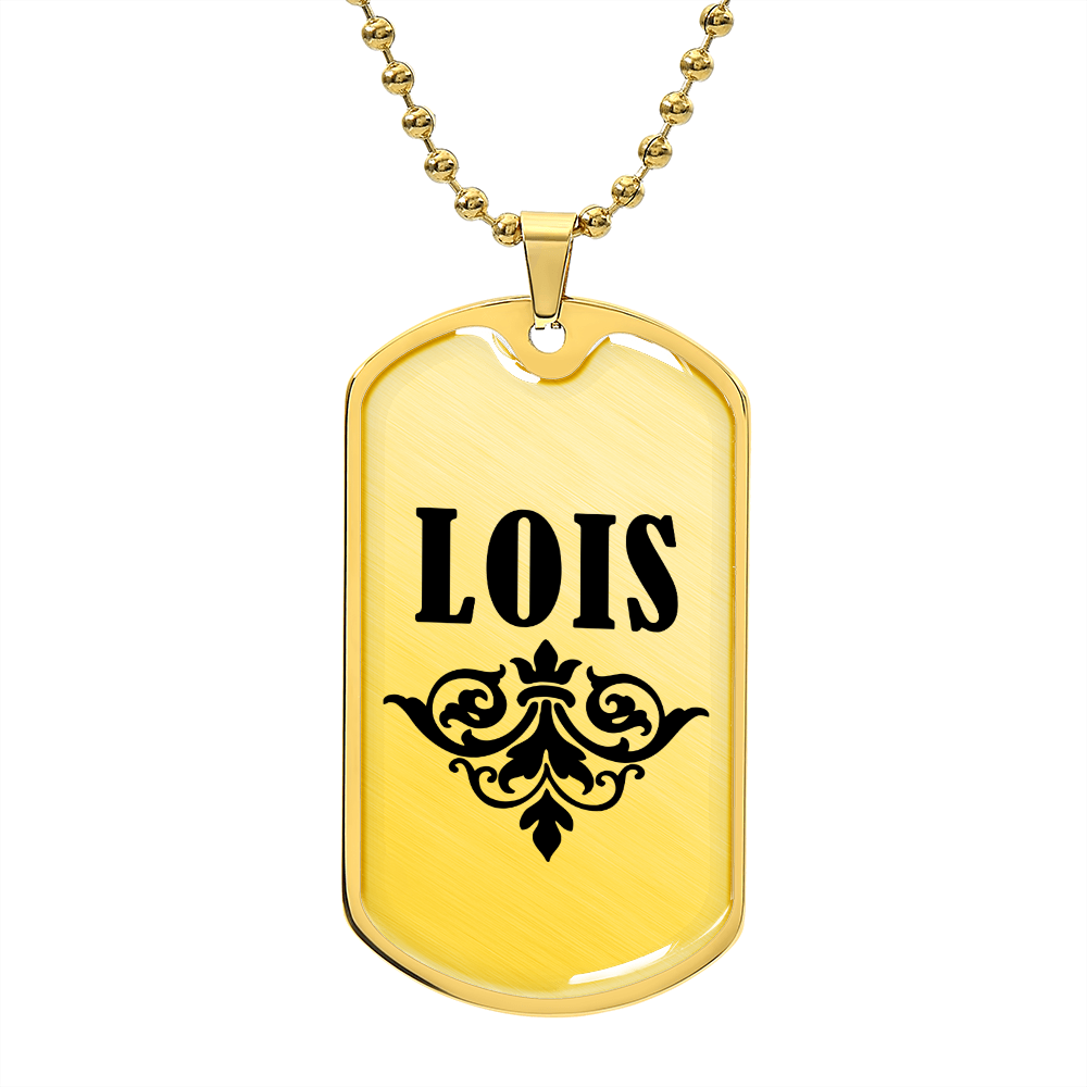Lois v01a - 18k Gold Finished Luxury Dog Tag Necklace