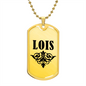 Lois v01a - 18k Gold Finished Luxury Dog Tag Necklace