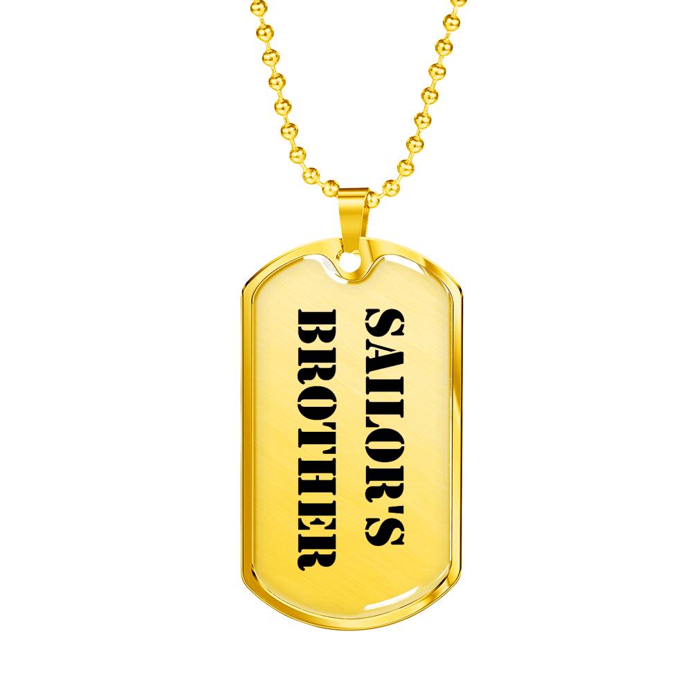 Sailor's Brother - 18k Gold Finished Luxury Dog Tag Necklace