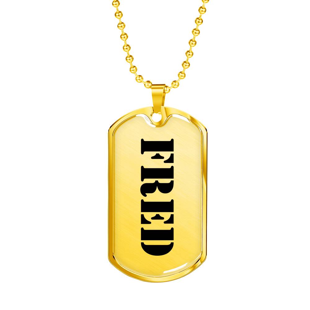 Fred - 18k Gold Finished Luxury Dog Tag Necklace