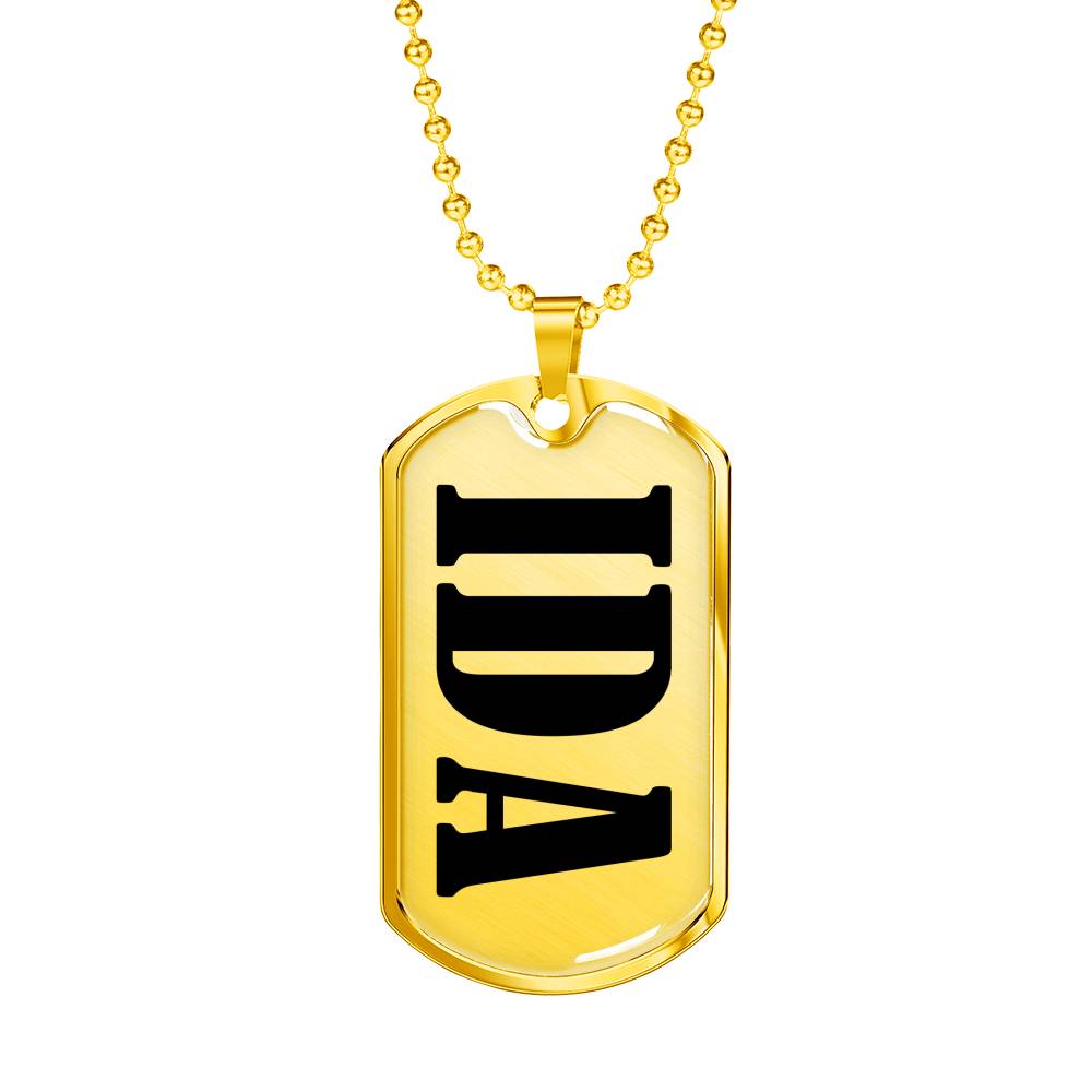 Ida v01 - 18k Gold Finished Luxury Dog Tag Necklace