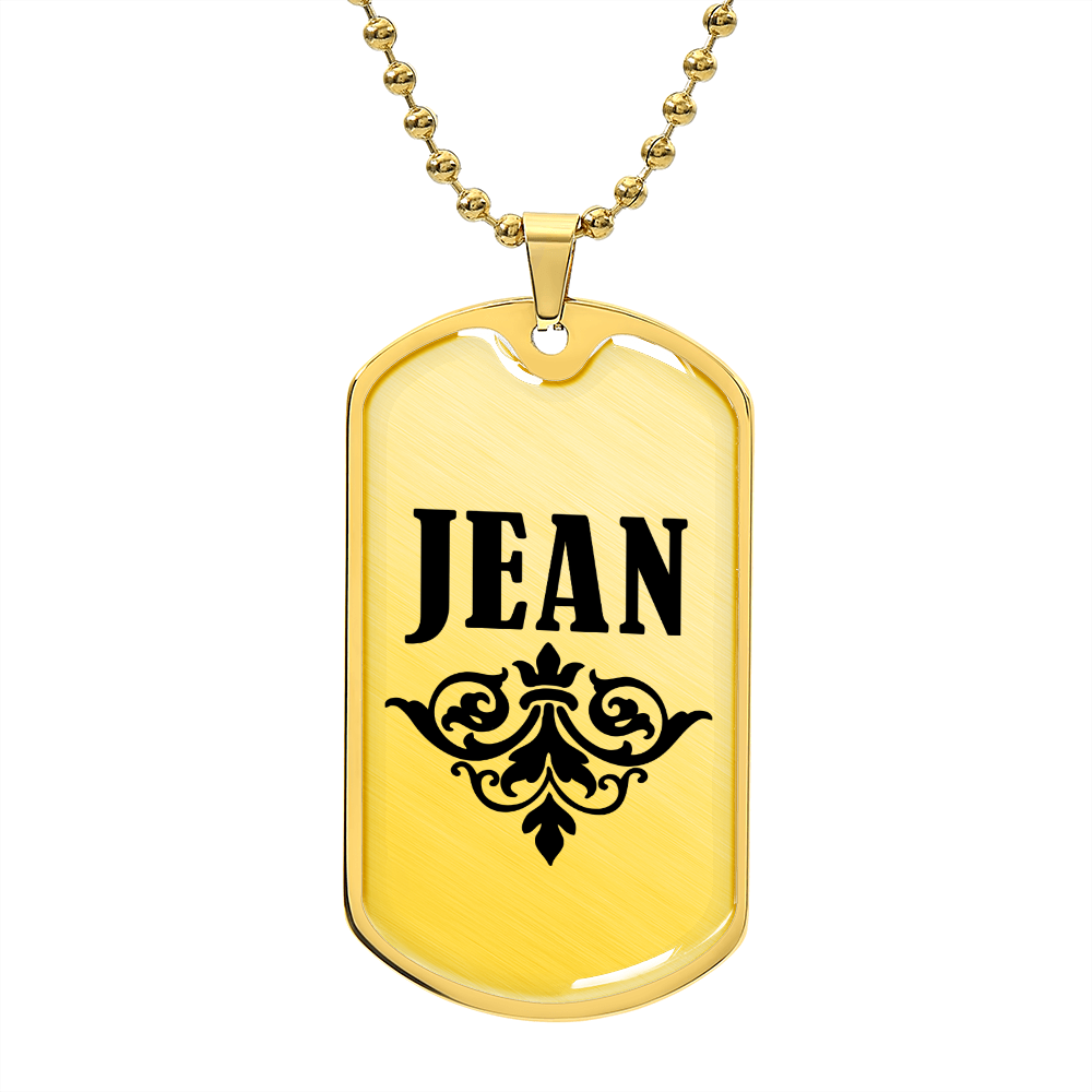 Jean v01a - 18k Gold Finished Luxury Dog Tag Necklace