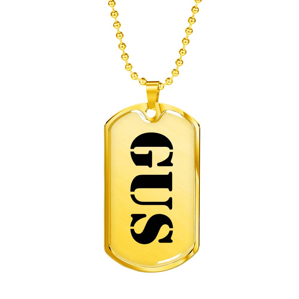 Gus - 18k Gold Finished Luxury Dog Tag Necklace