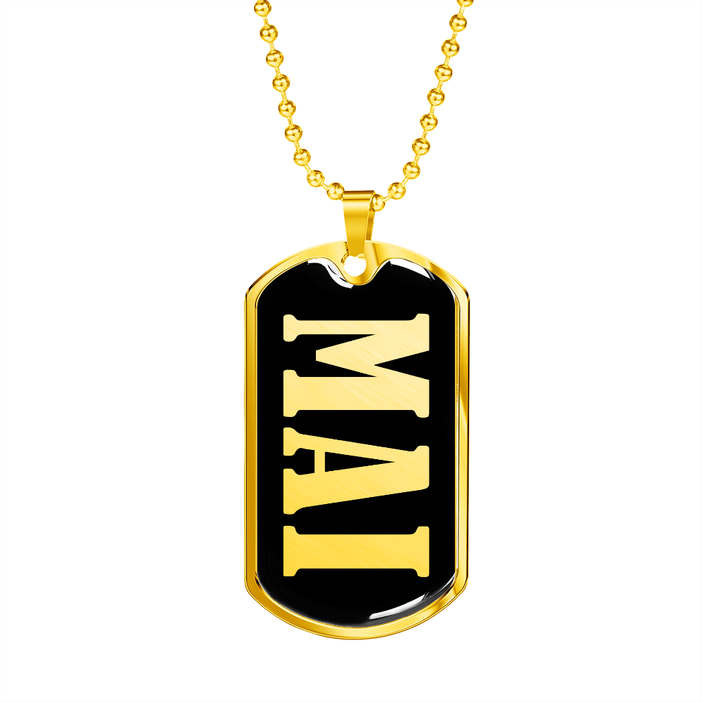 Mai v02 - 18k Gold Finished Luxury Dog Tag Necklace