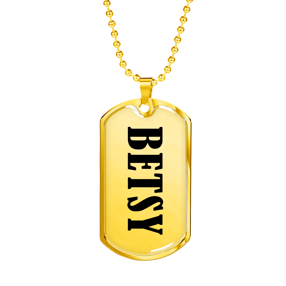 Betsy v01 - 18k Gold Finished Luxury Dog Tag Necklace