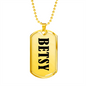 Betsy v01 - 18k Gold Finished Luxury Dog Tag Necklace