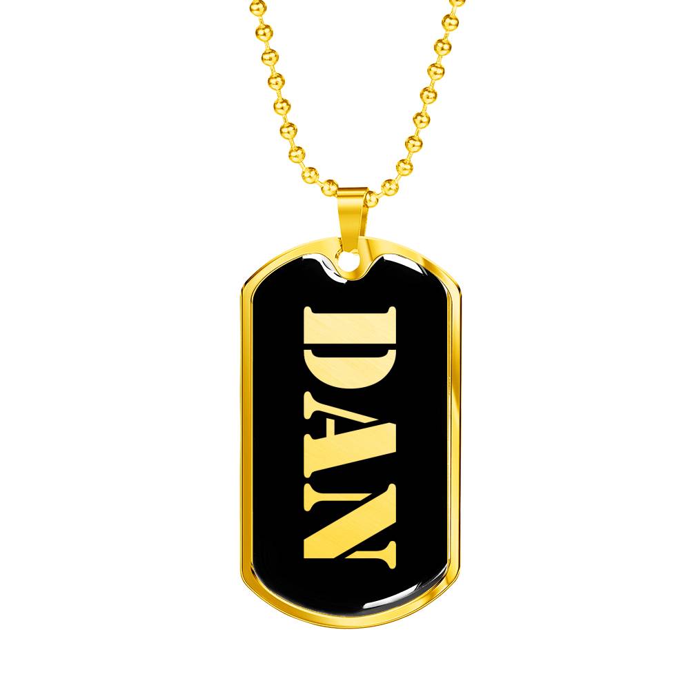 Dan v2 - 18k Gold Finished Luxury Dog Tag Necklace
