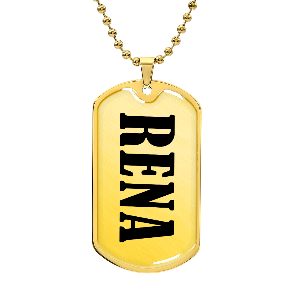 Rena v01 - 18k Gold Finished Luxury Dog Tag Necklace