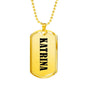 Katrina v01 - 18k Gold Finished Luxury Dog Tag Necklace