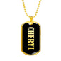 Cheryl v02 - 18k Gold Finished Luxury Dog Tag Necklace