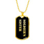 Soldier's Sister v2 - 18k Gold Finished Luxury Dog Tag Necklace