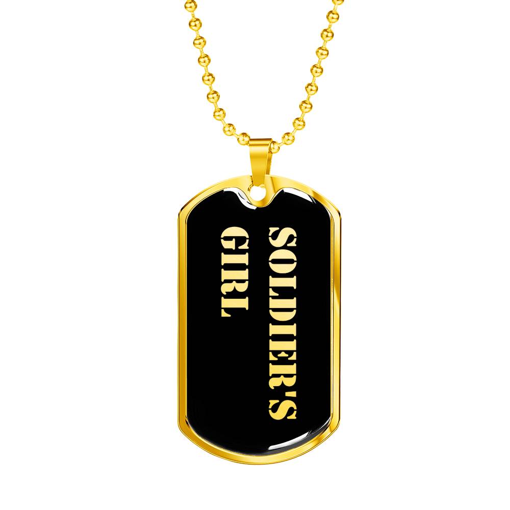 Soldier's Girl v2 - 18k Gold Finished Luxury Dog Tag Necklace