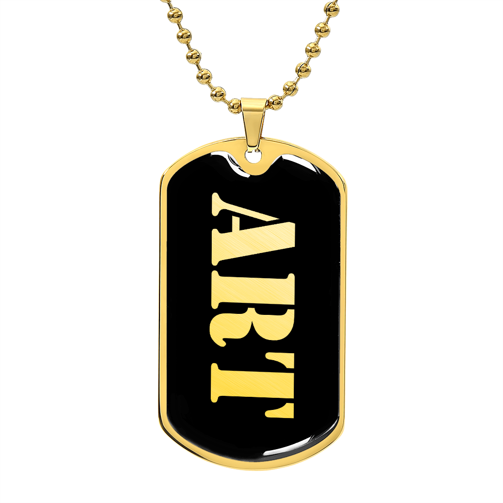 Art v2 - 18k Gold Finished Luxury Dog Tag Necklace