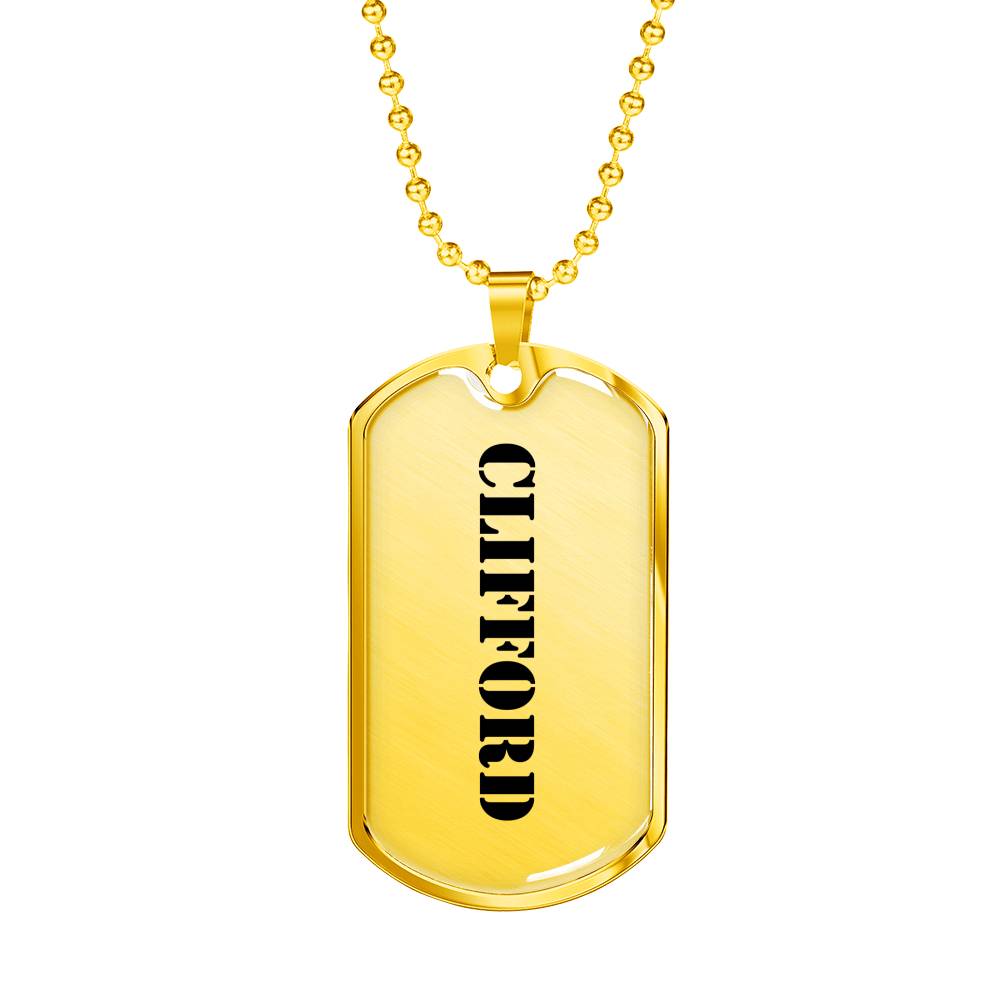 Clifford - 18k Gold Finished Luxury Dog Tag Necklace