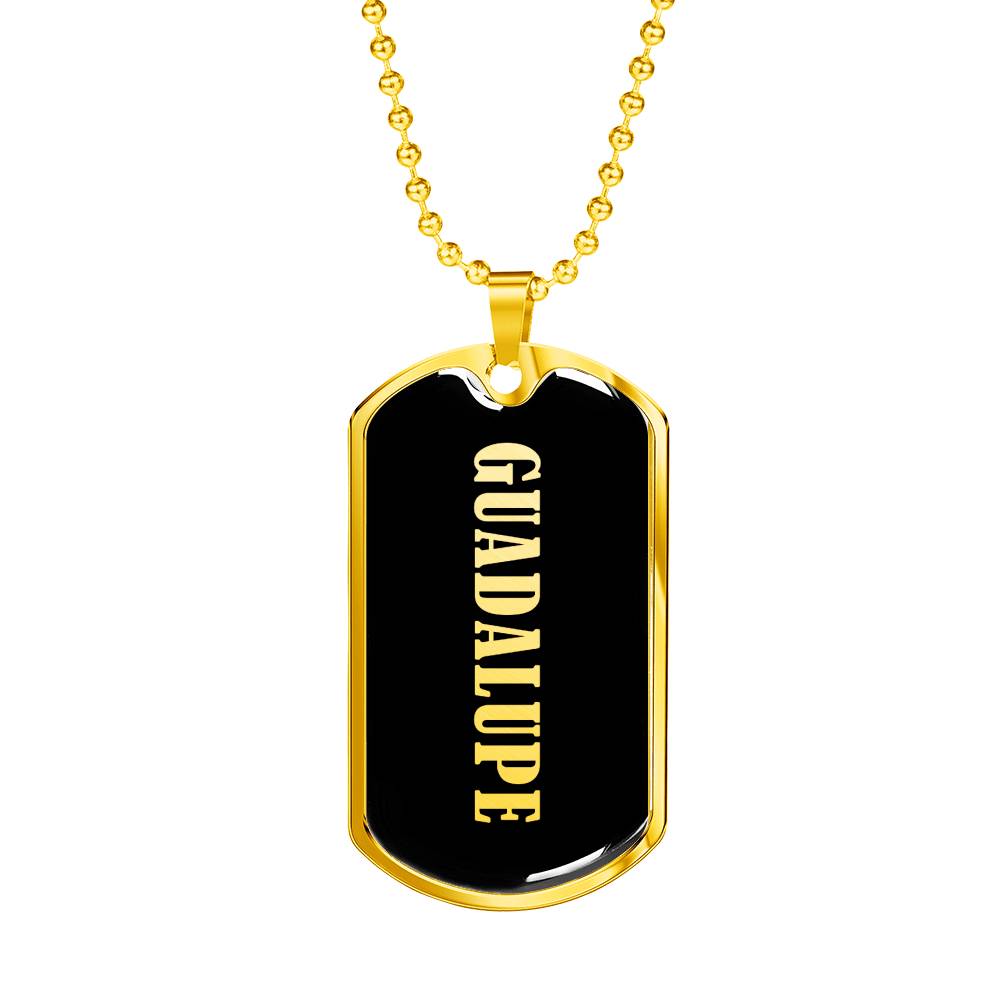 Guadalupe v02 - 18k Gold Finished Luxury Dog Tag Necklace