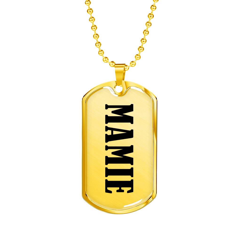 Mamie v01 - 18k Gold Finished Luxury Dog Tag Necklace