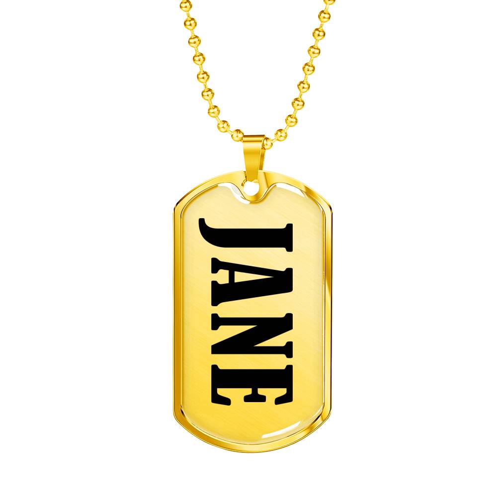 Jane v01 - 18k Gold Finished Luxury Dog Tag Necklace
