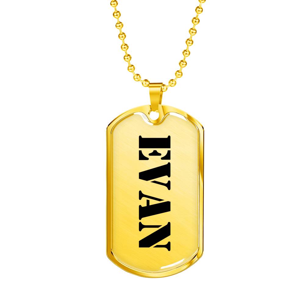 Evan - 18k Gold Finished Luxury Dog Tag Necklace